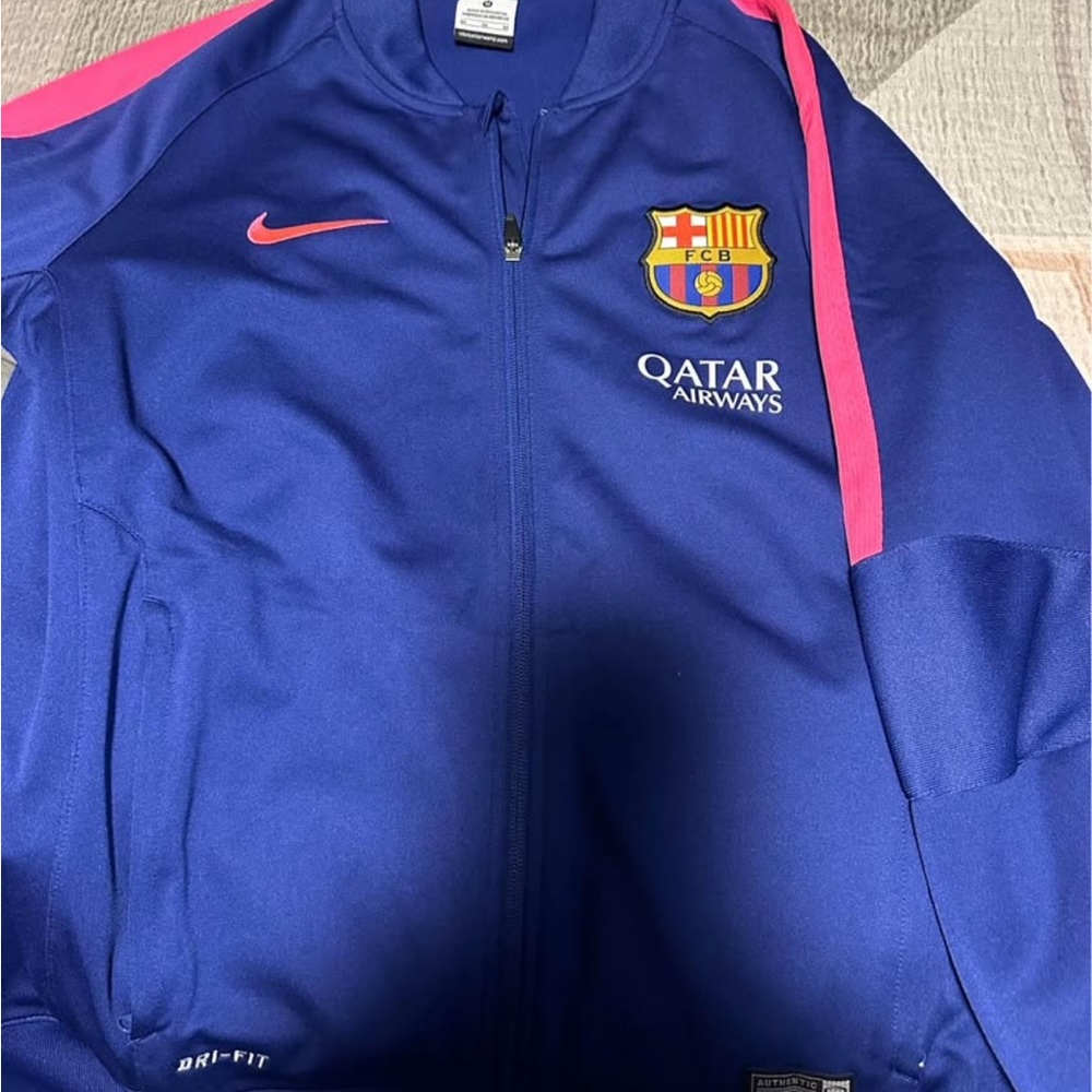 Nike Barcelona Blue Jacket with Pink Trim